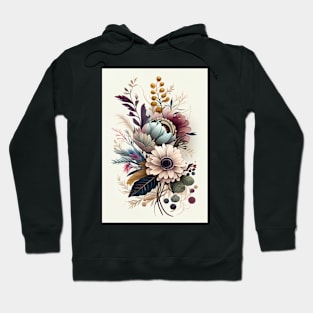 Delicate Botanical Flowers Hoodie